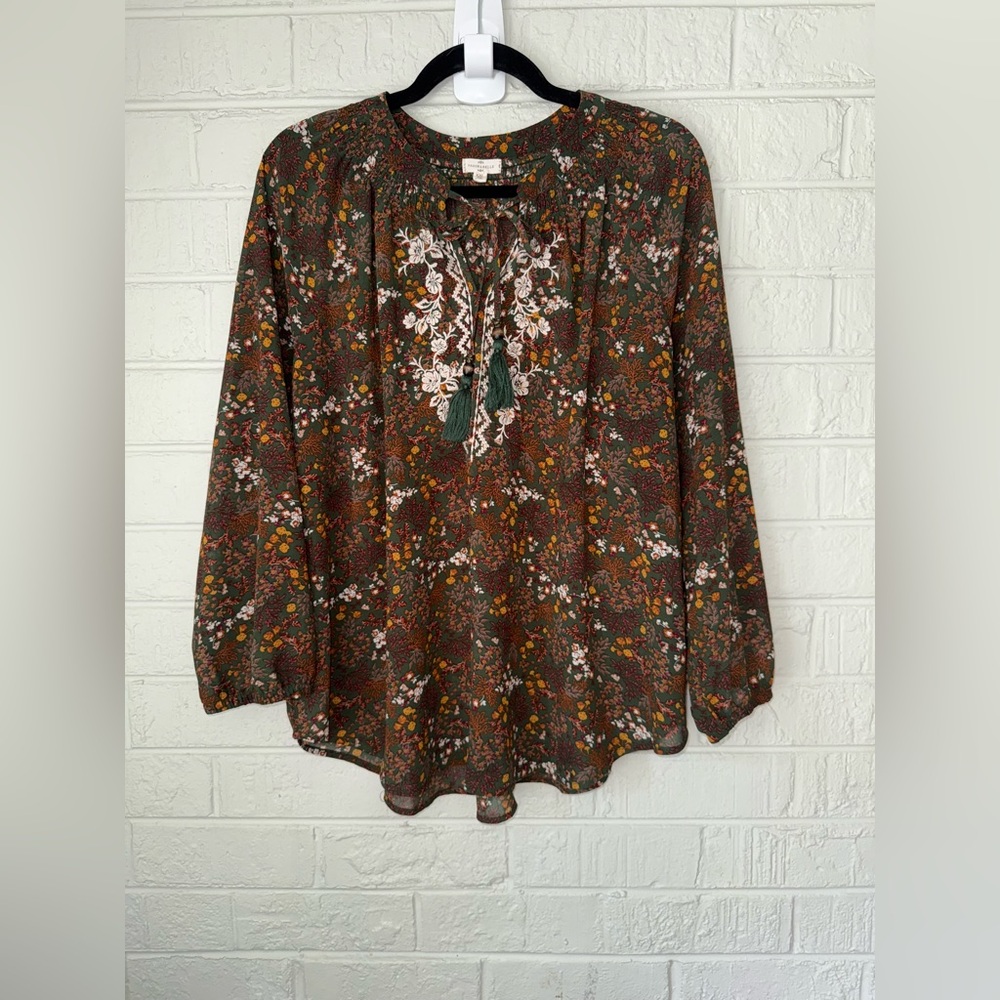 MASON & BELLE women’s Floral Boho Long Sleeve Shirt Blouse Top Sz XXL ✨